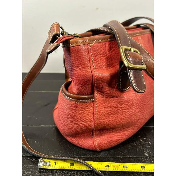 Vintage Fossil Red Pebbled Leather Purse Shoulder Bag - Picture 4 of 13